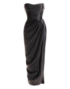 Плиссированное платье миди с разрезом, черный Maria lucia hohan