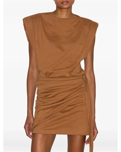 Платье мини Marielle с запахом, коричневый Isabel marant