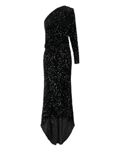 Асимметричное макси-платье с пайетками, черный Elisabetta franchi