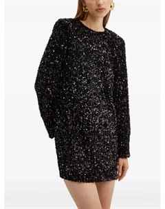 Платье с длинными рукавами и пайетками, черный Elisabetta franchi