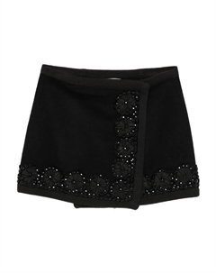 Мини-юбка с отделкой на запах, черный Parosh