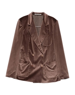 Двубортный велюровый пиджак, коричневый Tagliatore