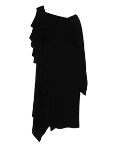 Драпированное платье с оборками, черный Yohji yamamoto