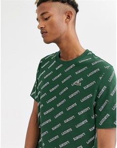 Зеленая футболка со сплошным принтом логотипа Lacoste L VE Lacoste live