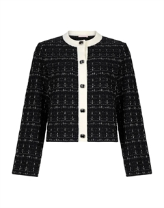 Твидовый жакет с круглым вырезом, черный Liu jo