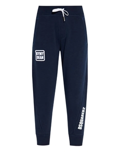 Спортивные брюки с нашивкой-логотипом и деталями в виде номеров, синий Dsquared2