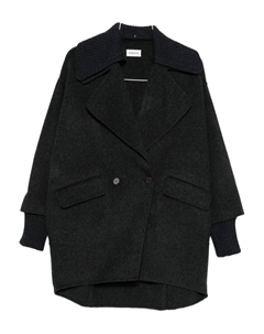 Пальто с ребристыми манжетами, серый Parosh