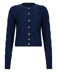 Кардиган на пуговицах с косичками, синий Liu jo