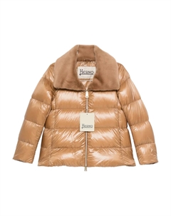 Пуховик с меховой оторочкой, коричневый Herno