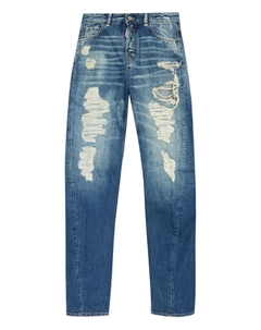 Джинсы свободного кроя с эффектом потертости, синий Dsquared2