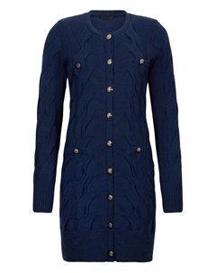 Платье вязаное косами на пуговицах, синий Liu jo