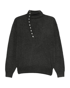 Свитер Calsia с высоким воротом и отделкой заклепками, серый Isabel marant