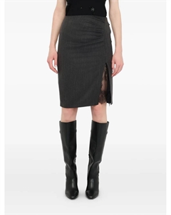 Миди-юбка с полосатым узором и вставками из кружева, черный Liu jo