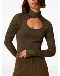 Джемпер в рубчик с вырезами, зеленый Twinset