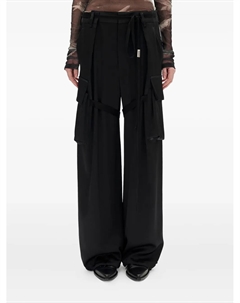 Атласные брюки с накладными карманами, черный Ann demeulemeester