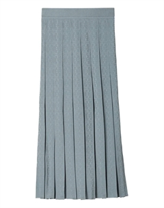 Плиссированная юбка миди с монограммой, серый Tory burch