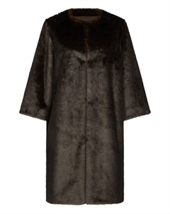 Шуба из искусственного меха с рукавами три четверти, коричневый Loulou de saison