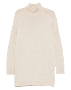 Кашемировое платье мини с высоким воротником, нейтральный Eric bompard