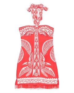 Платье мини Majestic Coconut Tree с вырезом халтер, красный Farm rio