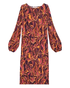 Платье миди с объемными рукавами и цветочным принтом, красный Malìparmi