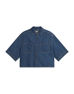 Джинсовая рубашка с короткими рукавами, синий Weekend max mara