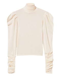 Свитер с высоким воротником и объемными рукавами, белый Twinset