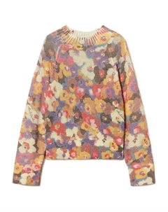 Свитер с высоким воротником и цветочным принтом, желтый Twinset