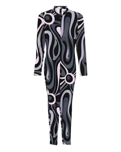 Комбинезон с высоким воротом и абстрактным принтом, черный Pucci