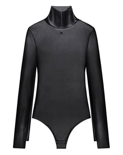 Боди с воротником-стойкой и молниями Courrèges, черный Courreges