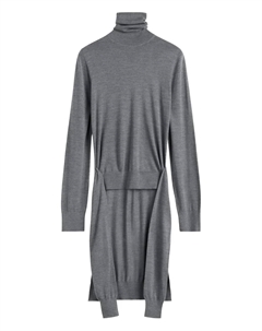 Платье миди с высоким воротником и поясом TOTEME, серый Toteme