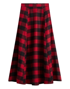Шерстяная юбка в клетку, красный Woolrich