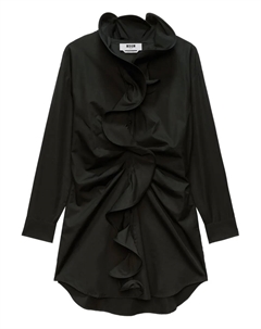 Платье-рубашка с оборками, черный Msgm