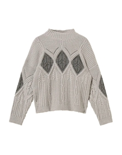 Джемпер фактурной вязки, серый Twinset