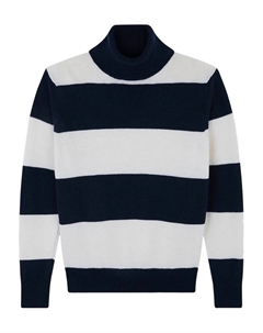 Полосатый свитер с воротником-гольф, синий Paul & shark