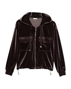 Вельветовая толстовка на молнии, коричневый Liu jo