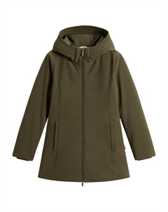 Пальто на молнии с капюшоном, зеленый Woolrich