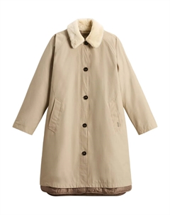 Пальто с воротником из искусственного меха, нейтральный Woolrich