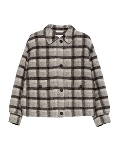 Шерстяной пиджак в клетку, серый Marc o'polo