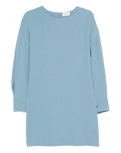 Платье с круглым вырезом и пышными рукавами, синий Parosh