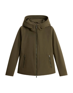 Пальто на молнии с капюшоном, зеленый Woolrich