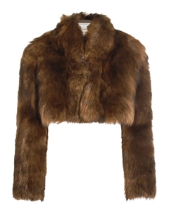 Укороченное пальто с высоким воротником, коричневый Blumarine