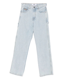 Джинсы с вышитым логотипом, синий Msgm