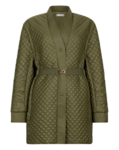 Стеганое нейлоновое пальто с поясом, зеленый Liu jo