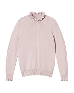 Свитер с высоким воротником и оборками, розовый Twinset