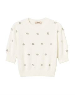 Декорированный джемпер с объемными рукавами, белый Twinset