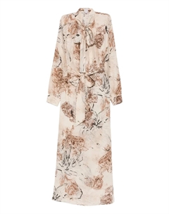 Платье с цветочным принтом и завязками, нейтральный Eleventy