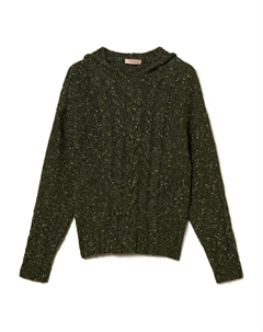 Свитер фактурной вязки с капюшоном Twinset