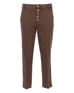 Прямые брюки на пуговицах спереди, коричневый Dondup