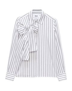Рубашка в полоску с бантом, белый Msgm