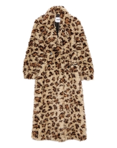 Пальто с леопардовым принтом и поясом, коричневый Msgm